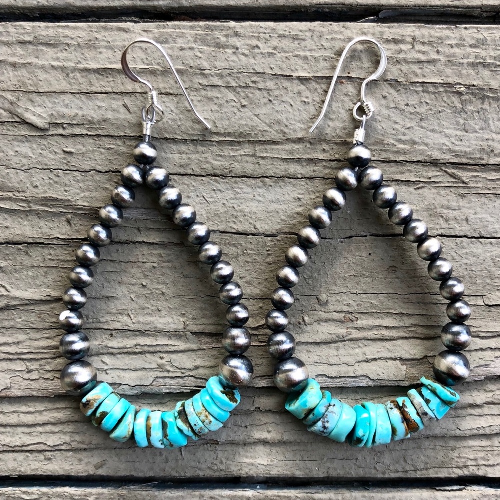 SOLD!!Turquoise Southwestern Heishi Desert Pearl L - Picture 4 of 4